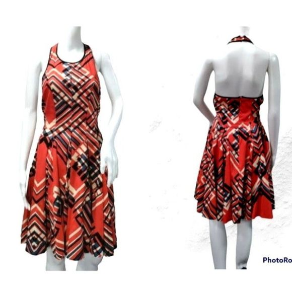 Jessica Simpson Dresses & Skirts - Jessica Simpson Open back Halter Pockets Swing Dress 8 / 10